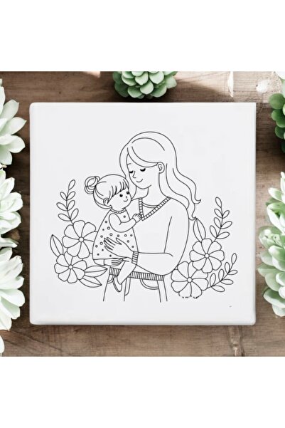 mika house Anneler Günü Etkinlik 3lü Tuval Anneler Günü Boyama Kız Çocuk Anne...