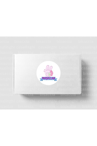 CASALINGHI Pink Mashallah Tag Don'T Let Evil Eye Button Cute Round Matte Stic...