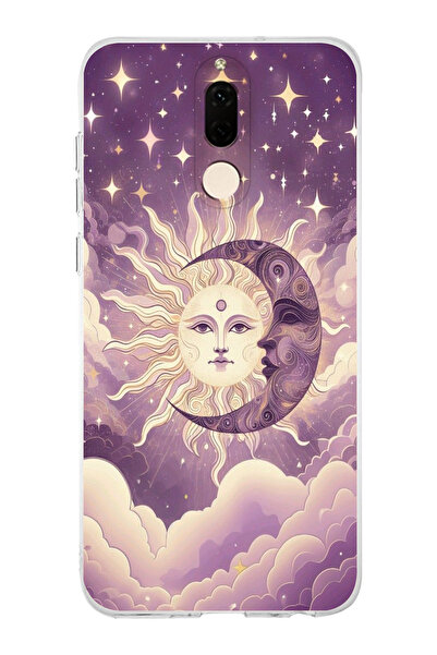 moonset Huawei Mate 10 Lite Uyumlu Ay ve Güneş Tasarımlı Baskılı Şeffaf Telef...