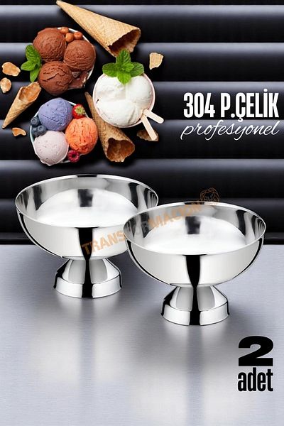 Transformacion Μπολ Παγωτού 304 Ανοξείδωτο Επαγγελματικό 2 ΤΕΜ 721648