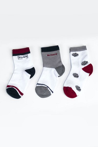 Aziz Bebe Boy's Seamless 3-Piece Socks 3 Years - 6 Years