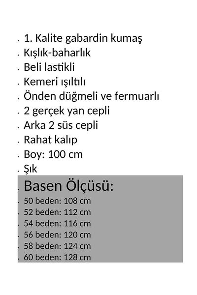 anne moda ankara Take According to the Basen Measure.. 1St Quality Winter-Spring, Gabardine Fabric