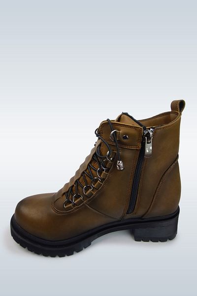 Gold Step Zippered Brown Women's Boots 24K-1191K