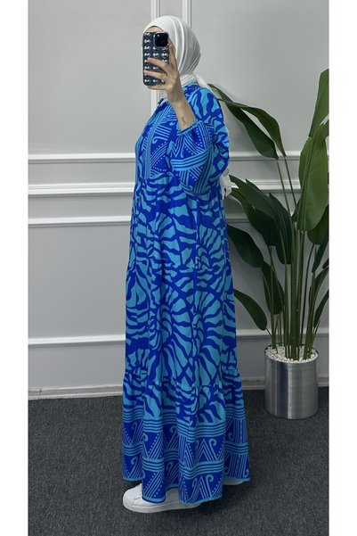 bybaharoz Cotton Viscose Dress - Buttoned Design