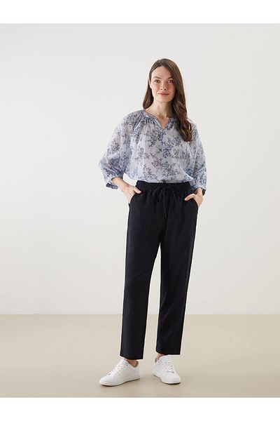 LC Waikiki Lcw Grace Women's Elastic Waist Linen Blended Trousers (S5)