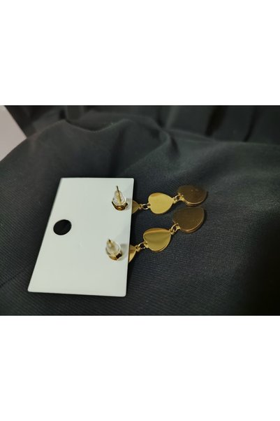 mixify Heart Steel Earrings – 3-Piece Dangle Model