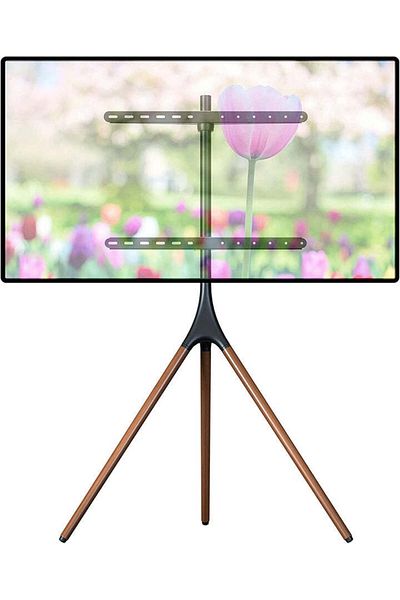 Generic Modern TV Floor Stand, Universal TV Mount with 180° Swivel, Corner TV Easel with Tripod Base Black