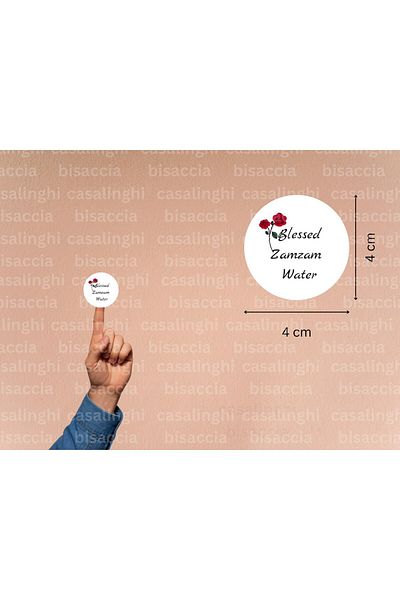CASALINGHI English Blessed Zamzam Water Label Round Sticker Zamzam Hajj Umrah Mat Gift 4 cm (90 Pieces)