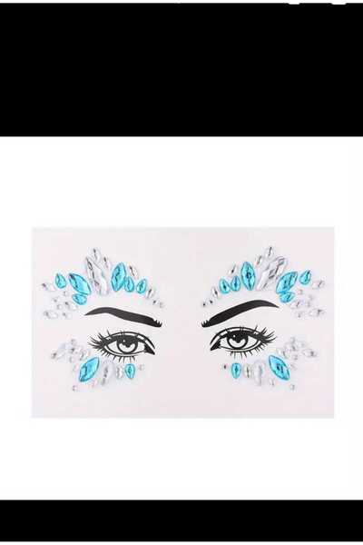 EMKSHOP YÜZ TAŞI RENKLİ 3D PARLAK GÖZ SÜSLEME YAPIŞKAN FACE STİCKER