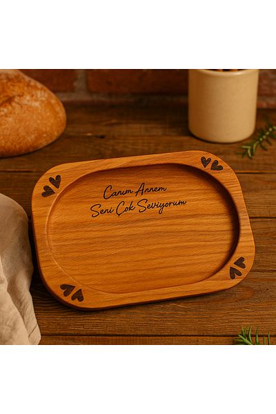 Lotuswoodart Beech Wood Single Tea Coffee Presentation Tray Mother's Day Special