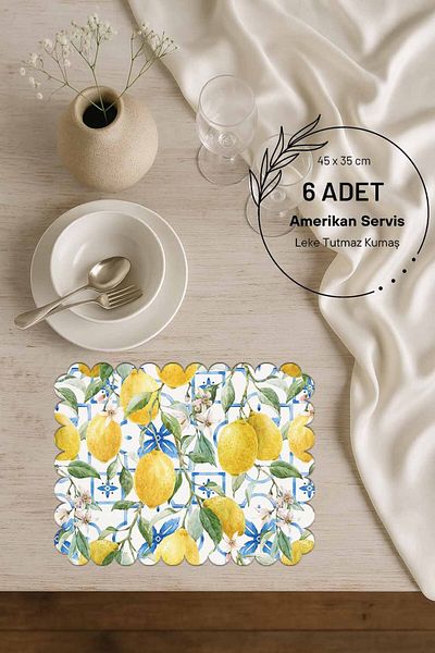 Pilloveland Laser Cut 6 Pieces of American Service - Seamless Suede Fabric - 45 X 35 cm - Greek