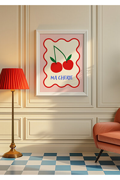 DES VU PRINT Ma Cherie, Kiraz Pinterest Yaz Temalı Çerçevesiz Poster