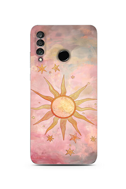 moonset Huawei P30 Lite Uyumlu Güneş Tasarımlı Baskılı Şeffaf Telefon Kılıfı