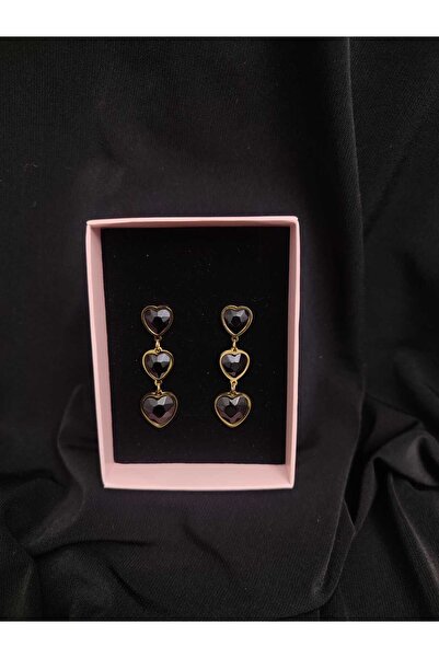 mixify Heart Steel Earrings – 3-Piece Dangle Model