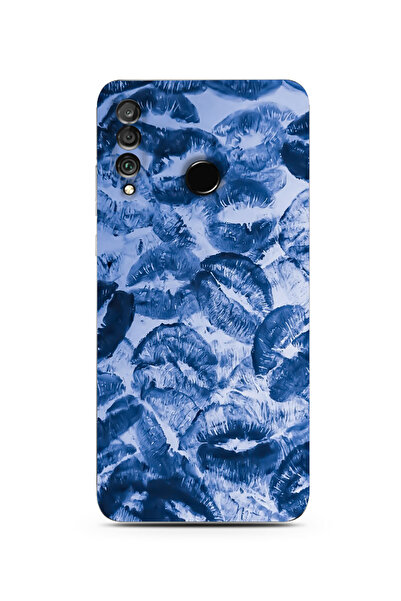 moonset Huawei P30 Lite Uyumlu Mavi Dudaklar Tasarımlı Baskılı Şeffaf Telefon...