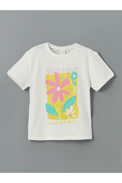 LC Waikiki Lcw Baby Crew Neck Floral Girl's T-Shirt Pack of 2 (S5)