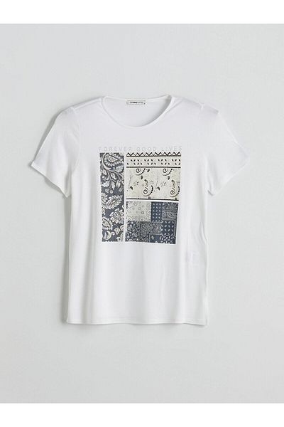 LC Waikiki Lcw Grace Crew Neck Printed Women's T-Shirt (S5)