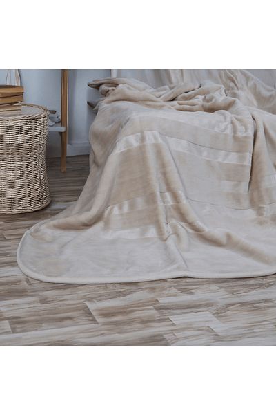 Brava Casa Royal Essence Blanket, Cream, 220x240 cm, Soft, Warm, Oeko-Tex Certified, BravaCasa