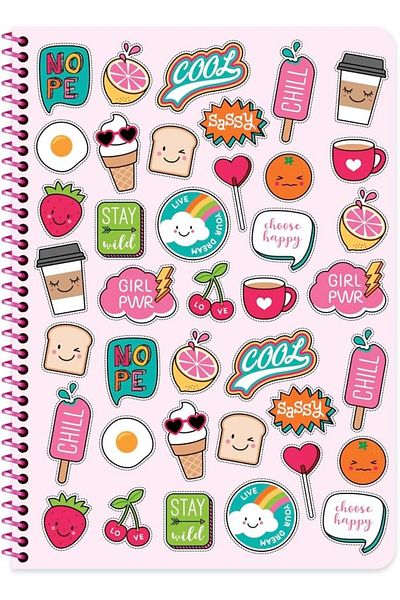 STOREMAX Muartshop Color A4 80 Sheets Lined Pp Kp. Spiral Sweet Fun Notebook 871301