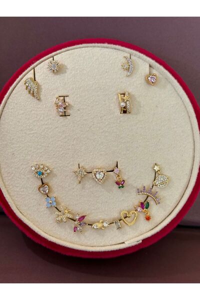 H&B Design Cerrahi Çelik Gold Hologramlı Yuvarlak Piercing