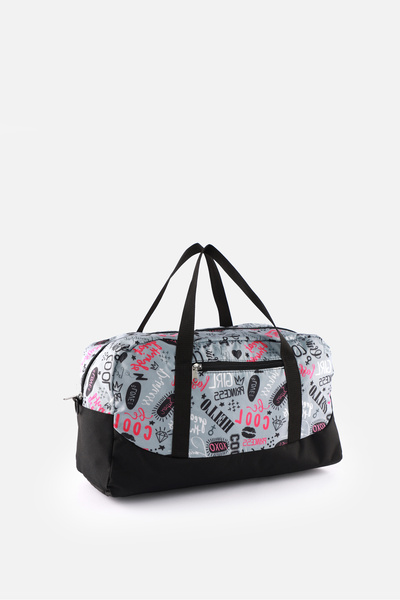 ICONE BAG Girl's Graffiti Letter Printed Sports Bag, Sports Bag with Pockets, Children's Sports Bag with Zipper Detail,