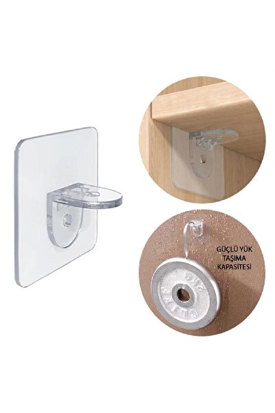 omilife Raf Tutucu Dolap Içi Raf Ayırıcı Raf Destekleyici Yapışkan Pratik Raf Tutucu Portatif Menteşe 4 Adet