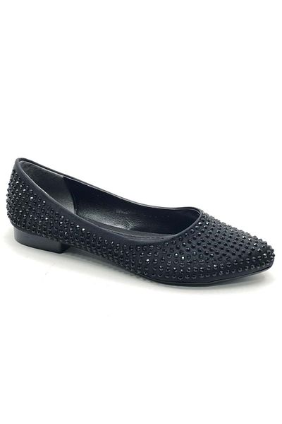 KOCAMANLAR Feles Stone Detailed Women's Ballerina Shoes Black