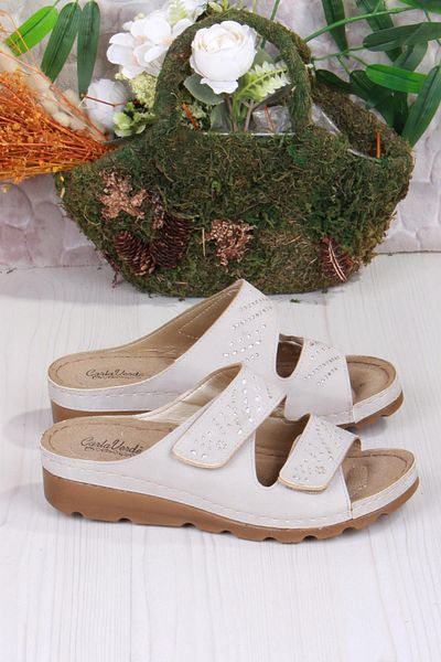 fort 160161   Beige Comfortable Flexible Anatomical Women's Slippers