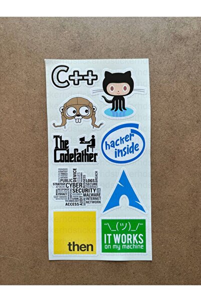 hdsticker 60 Adet Yazılım & Yazılımcı Software Developer Laptop Notebook Tablet Etiket Sticker Set P58