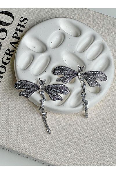 gingillo aksesuar Brand Model Silver Dragonfly Earrings