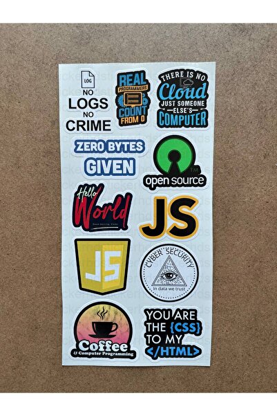 hdsticker 64 Adet Yazılım & Yazılımcı Software Developer Laptop Notebook Tablet Etiket Sticker Set P60