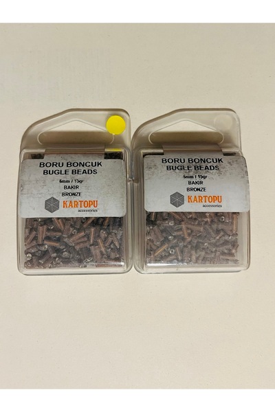 Kartopu Pipe Beads 15Gr. 6mm. 2 Pkt. Copper Color.