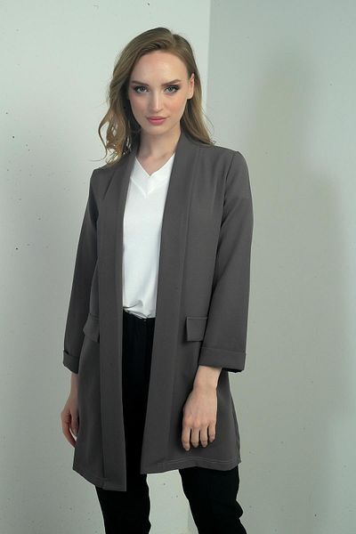 By Saygı Jachetă lungă Lycra cu guler șal