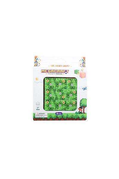 Mega Oyuncak Megacraft Magnetic Blocks 9 Pieces Floral Pattern