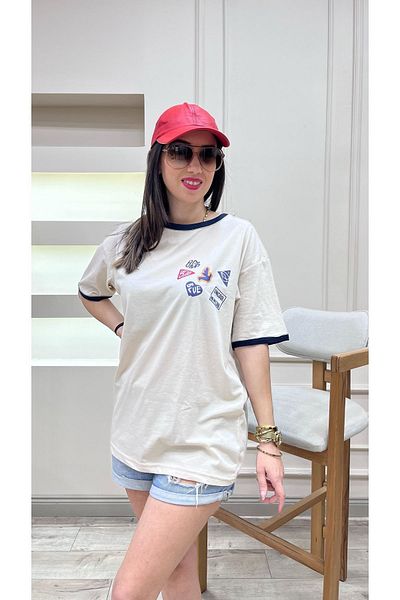 VBSVİBES Tricou - Bej - Supradimensionat