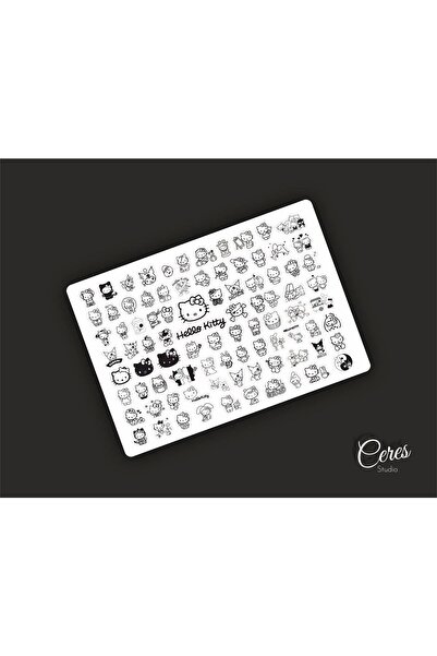 Ceres Studio Hello Kitty Black & White Siyah Beyaz Sanrio Hello Kitty Sticker...