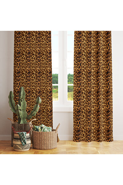 LadiesHome Leopard Pattern Background Curtain – Wild & Stylish Decoration 140X260 cm Single Wing