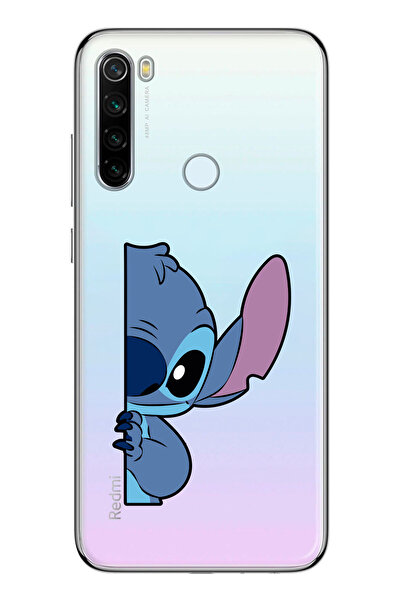 moonset Xiaomi Redmi Note 8 Uyumlu Stitch Tasarımlı Baskılı Şeffaf Telefon Kı...