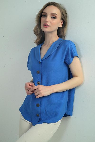 By Saygı Cămașă oversize cu guler șal pentru femei