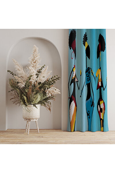 LadiesHome Perdele de fundal cu model artistic – Design uimitor și modern 140x260 CM cu o singură aripă