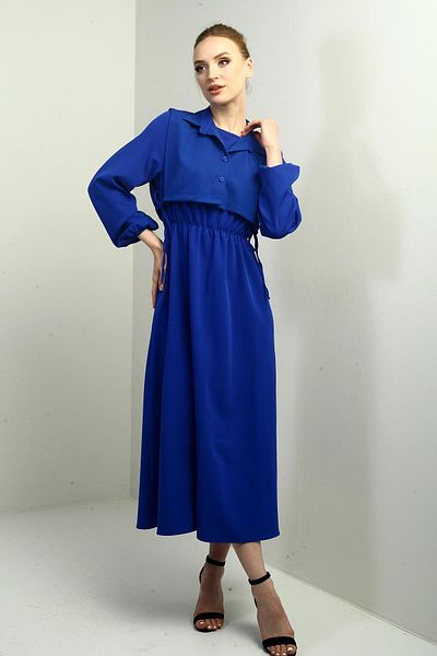 By Saygı Rochie midi cu mânecă lungă, cu nasturi, pentru femei