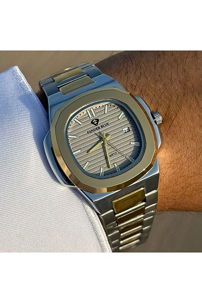FANDER BLUE Vanderblue Travel Watch with Gold and Silver Steel Strap