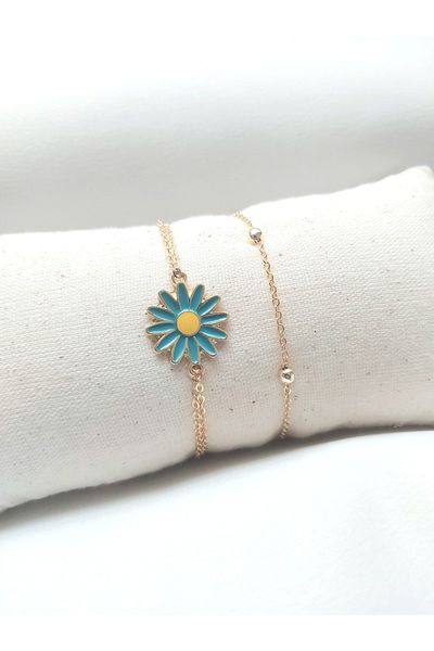 Alexis Carrel Daisy Designed 2-Piece Combination Bracelet Set