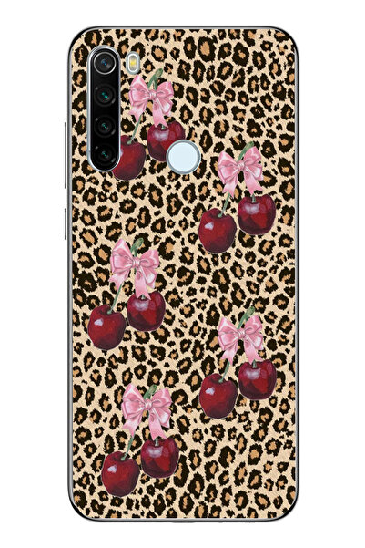 moonset Xiaomi Redmi Note 8 Uyumlu Leopar ve Fiyonk Tasarımlı Baskılı Şeffaf ...