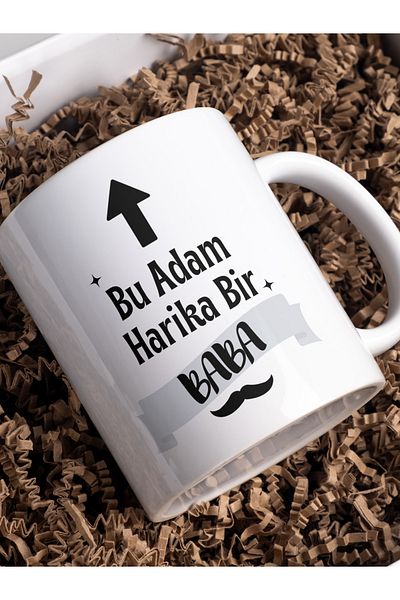 HobiShop Mug Cup Father's Day Design, Porcelain Mug, Gift Mug, Printed Mug Patterned Mug Cup