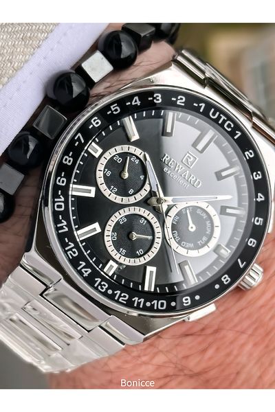 Reward Silver Navy Steel Cord, Functions Active, 5 Atm,Vip Men Wrist Watch Bracelet Gift