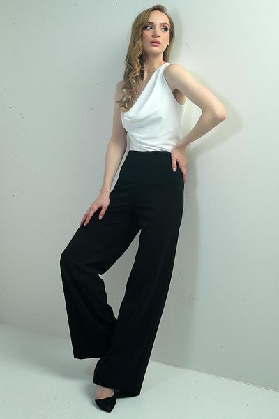 By Saygı Women's High Waist Scuba Crepe Palazzo Pants