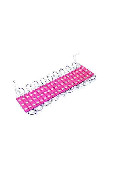 BsElektronik Parmak LED Lamba Pembe Renk Işık 3 LED'li Tasarım 12 Volt 10 adet