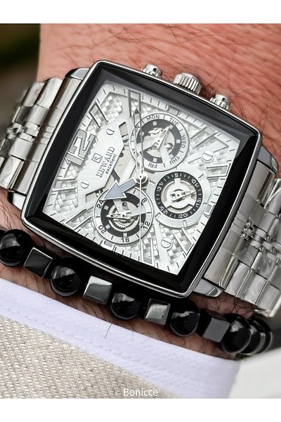Reward Silver White Steel Cord, Functions Active, 5 Atm,Vip Men Wrist Watch Bracelet Gift