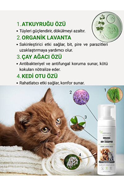 Greenwich Zero Point of Beauty Kuru Şampuan 150 ml | Çene Aknesi Tüy Dökülme Parazit Pire Mantar Karşıtı | Pati Kedii